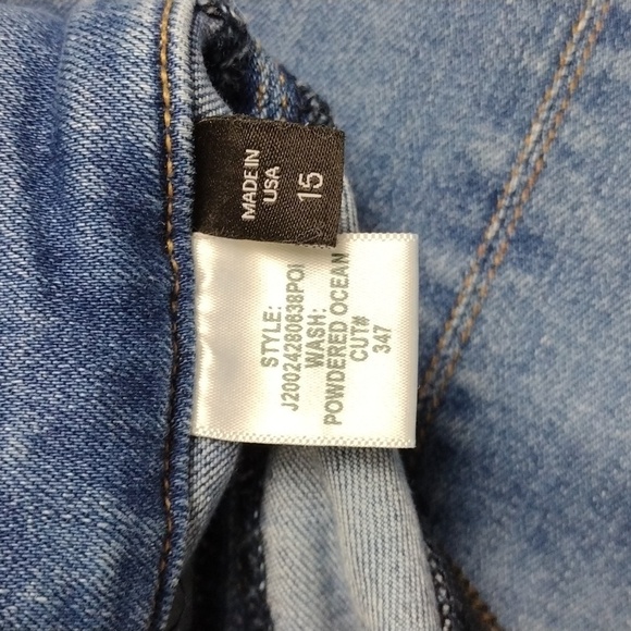 Veronica Beard Jeans Ember Powder Ocean Wash High Rise Two Button Wide Leg Jean - Picture 7 of 16